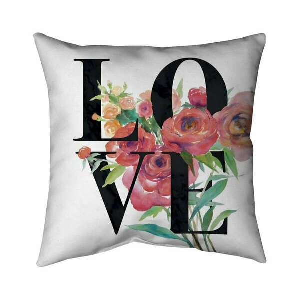Fondo 20 x 20 in. Love Black-Double Sided Print Indoor Pillow FO2795916